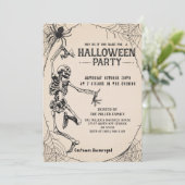Invitation Cocktail squelette vintage Halloween pour adultes (Debout devant)