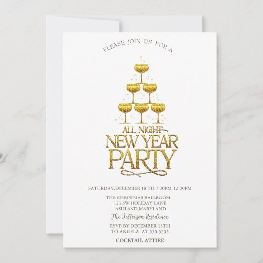 Invitation Cocktail Stars Christmas Company (Devant)