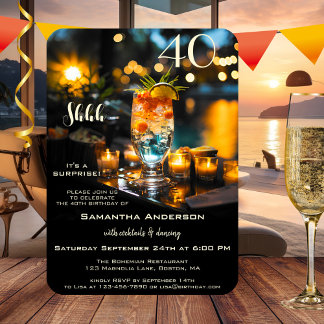 Invitation Cocktail Surprise Adulte Anniversaire