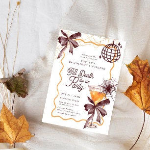 Invitation Cocktail Till Death Bow Halloween Bacheloerette