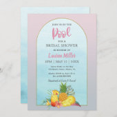 Invitation Cocktail Tropcal Drinks Poolside Bridal Shower (Devant / Derrière)