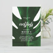 Invitation Cocktail Tropical Monstera Leaf Party (Debout devant)