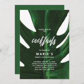 Invitation Cocktail Tropical Monstera Leaf Party (Devant / Derrière)