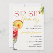 Invitation Cocktail tropical Sip Sip Hooray Fête des mariées (Devant)