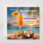 Invitation Cocktail tropical Summer Beach Anniversaire (Devant)