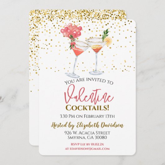 Invitation Cocktail Valentine (Devant / Derrière)