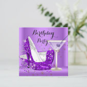 Invitation Cocktail violet Parties scintillant talons hauts A (Debout devant)