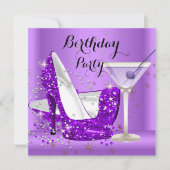 Invitation Cocktail violet Parties scintillant talons hauts A (Devant)