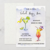 Invitation Cocktail virtuel de Happy Hour de quarantaine (Devant / Derrière)