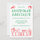 Invitation Cocktail Whimsical Boissons Fête de Vacances Perso (Devant)