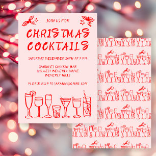 Invitation Cocktail Whimsical Boissons Fête de Vacances Perso
