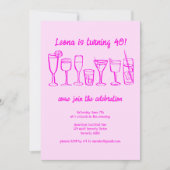 Invitation Cocktail Whimsical Boissons Personnalisé Anniversa (Devant)