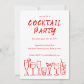 Invitation Cocktail Whimsical Boissons Personnalisé Anniversa (Devant)