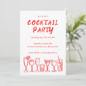 Invitation Cocktail Whimsical Boissons Personnalisé Anniversa (Debout devant)