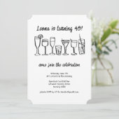 Invitation Cocktail Whimsical Boissons Personnalisé Anniversa (Debout devant)