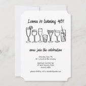 Invitation Cocktail Whimsical Boissons Personnalisé Anniversa (Devant)