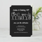Invitation Cocktail Whimsical Boissons Personnalisé Anniversa (Debout devant)