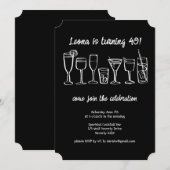 Invitation Cocktail Whimsical Boissons Personnalisé Anniversa (Devant / Derrière)