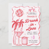 Invitation Cocktail Whimsical ivre dans Love Bachelorette (Devant)