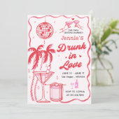 Invitation Cocktail Whimsical ivre dans Love Bachelorette (Debout devant)
