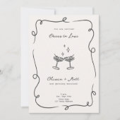 Invitation Cocktail Whimsical minimaliste Mariage (Devant)