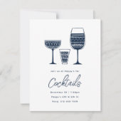 Invitation Cocktails à motifs Navy Blue Cocktail Party (Devant)