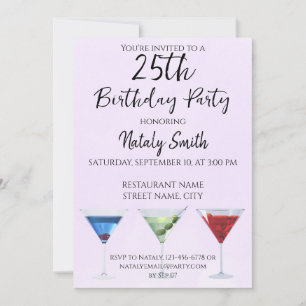 Invitation Cocktails amusants colorés