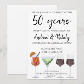 Invitation cocktails amusants colorés (Devant / Derrière)