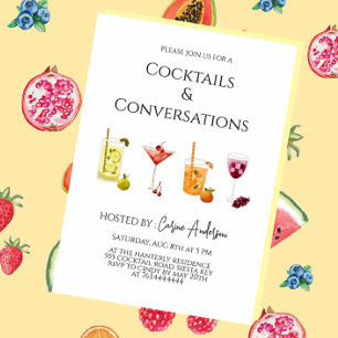 Invitation Cocktails amusants et conversation