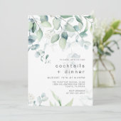 Invitation Cocktails and Dinner Party Eucalyptus Botanical (Debout devant)