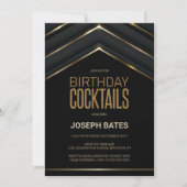 Invitation Cocktails Anniversaires Black Gold (Devant)