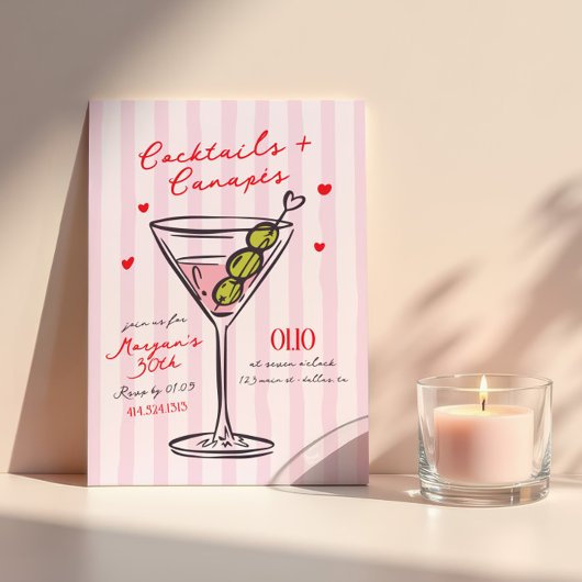 Invitation Cocktails & Canapes Girls Night Birthday