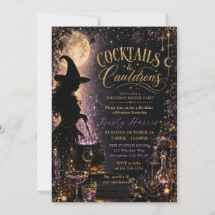 Invitation Cocktails & Chaudrons Soirée d'anniversaire