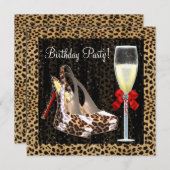 Invitation Cocktails Chaussures à talon Haut Rouge léopard An (Devant / Derrière)