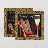 Invitation Cocktails Chaussures à talons hauts Léopard Annive (Devant / Derrière)
