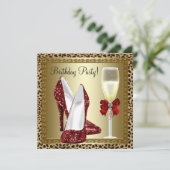 Invitation Cocktails Chaussures à talons hauts Léopard Annive (Debout devant)