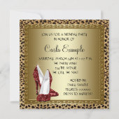 Invitation Cocktails Chaussures à talons hauts rouge Léopard  (Dos)