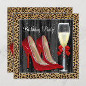 Invitation Cocktails Chaussures à talons hauts rouges Imprimé (Devant / Derrière)