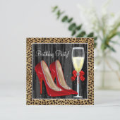 Invitation Cocktails Chaussures à talons hauts rouges Imprimé (Debout devant)