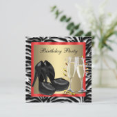 Invitation Cocktails Chaussures à talons hauts rouges Zèbre r (Debout devant)