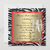 Invitation Cocktails Chaussures à talons hauts rouges Zèbre r (Dos)