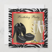 Invitation Cocktails Chaussures à talons hauts rouges Zèbre r (Devant)