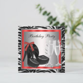 Invitation Cocktails Chaussures à talons hauts rouges Zèbre r (Debout devant)