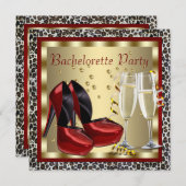Invitation Cocktails Chaussures Red High Heel Leopard Bachelo (Devant / Derrière)