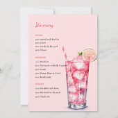 Invitation Cocktails Chic Rose | Fin de semaine de bacheloret (Dos)