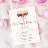 Invitation Cocktails Christmas Party Martini Coquette rose