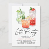 Invitation Cocktails colorés de fruits | Anniversaire adulte  (Devant)