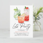 Invitation Cocktails colorés de fruits | Anniversaire adulte  (Debout devant)