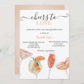 Invitation Cocktails cool Fête des mariées à bec (Devant / Derrière)