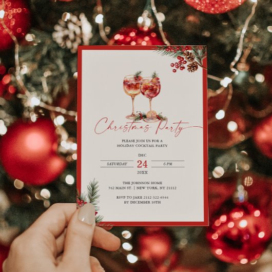 Invitation Cocktails de fêtes de Noël
